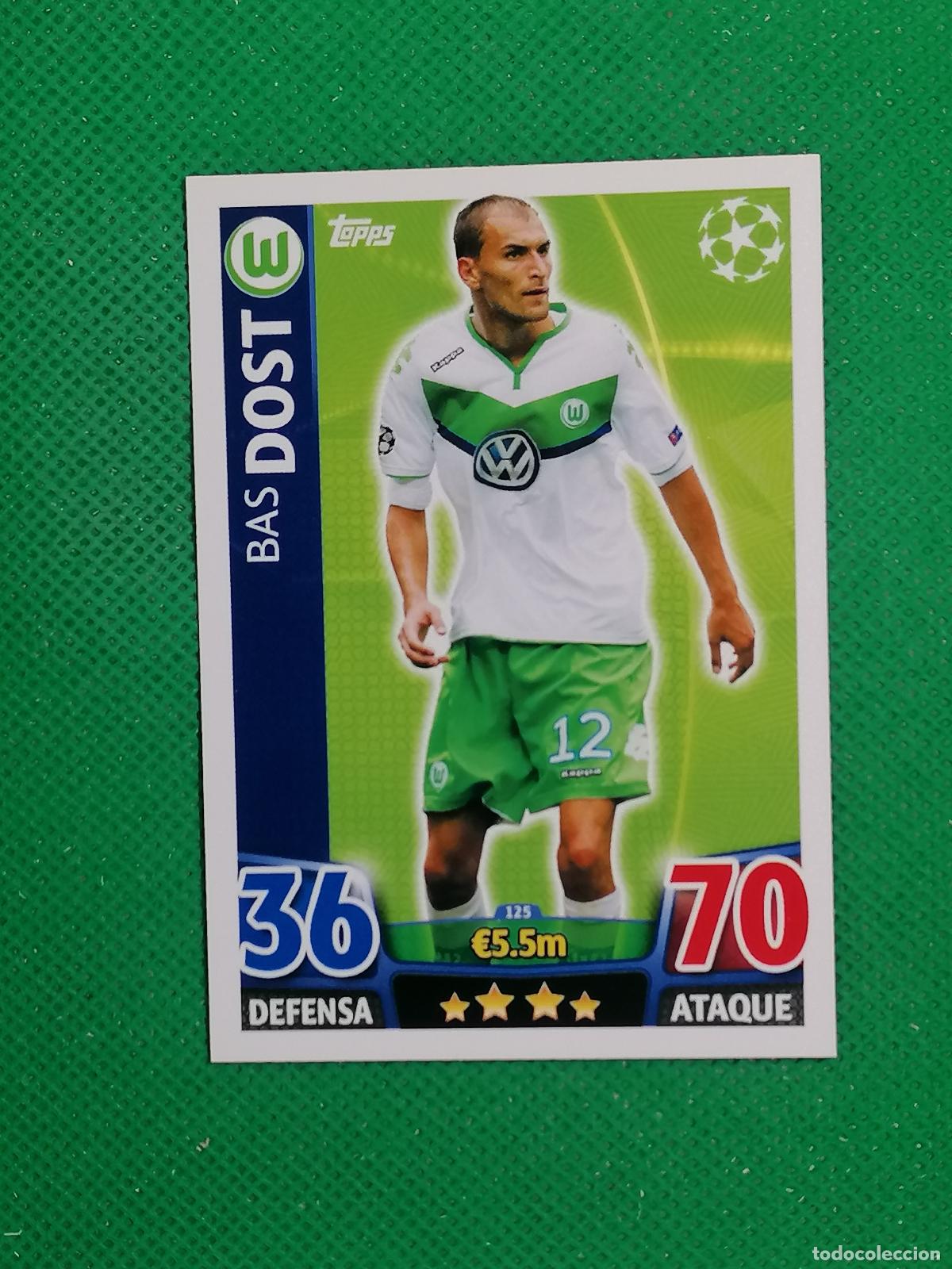 Football Stickers: 125 BAS DOST WOLFSBURGO ⚽ TOPPS MATCH ATTAX CHAMPIONS 2015 2016 15 16 ⚽