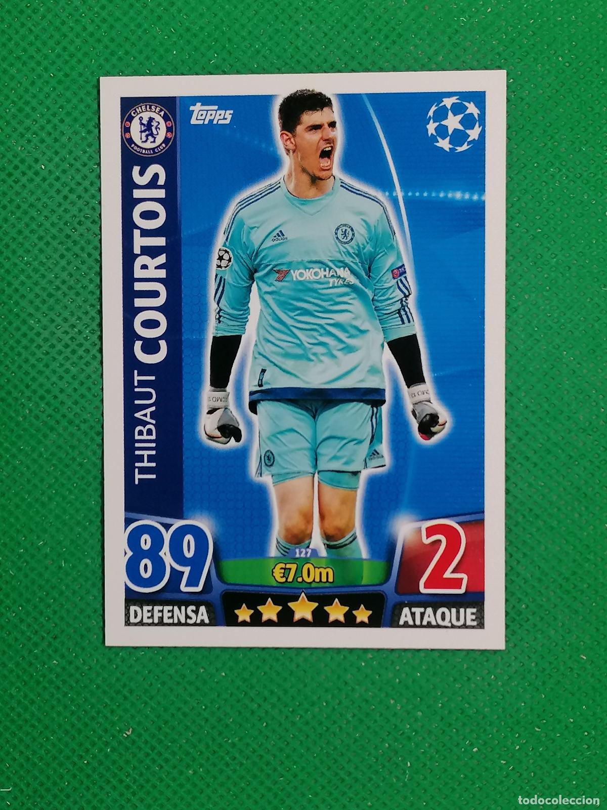 Football Stickers: 127 THIBAUT COURTOIS CHELSEA ⚽ TOPPS MATCH ATTAX CHAMPIONS 2015 2016 15 16 ⚽