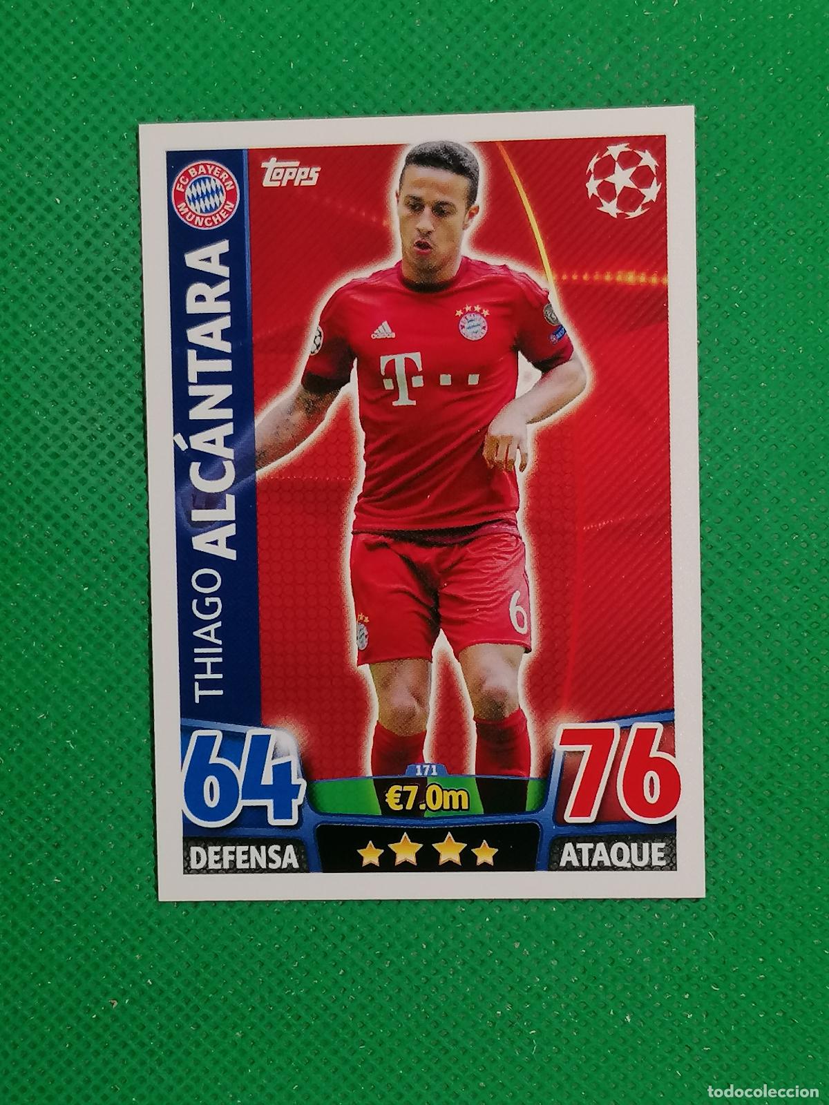 Cromos de Futebol: 171 THIAGO ALCANTARA BAYERN MUNICH ⚽ TOPPS MATCH ATTAX CHAMPIONS 2015 2016 15 16 ⚽