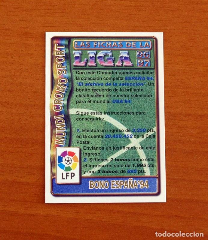 Cromos de F&uacute;tbol: &Iacute;ndice - Bono Espa&ntilde;a 94 -Mundicromo Las Fichas de la Liga 1996-1997-96-97