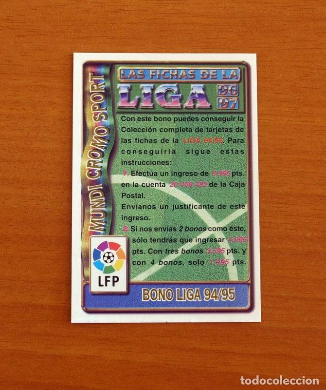 Cromos de F&uacute;tbol: &Iacute;ndice - Bono Liga 94-95 -Mundicromo Las Fichas de la Liga 1996-1997-96-97