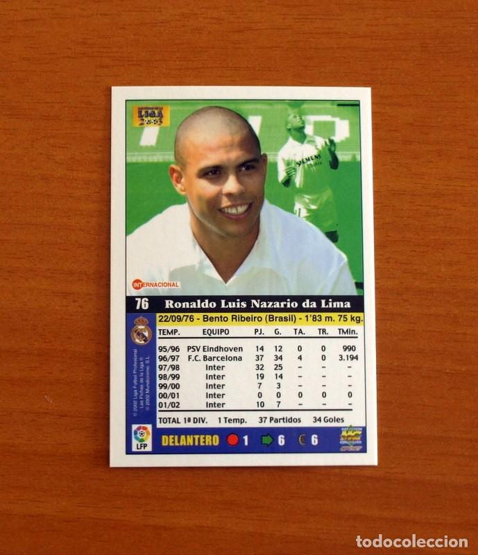 Cromos de F&uacute;tbol: Real Madrid - N&ordm; 76 Ronaldo - Rookie - Mundicromo Las Fichas de la Liga 2002-2003, 02-03
