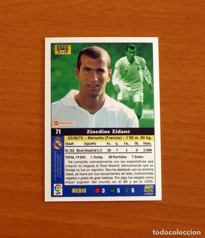 Cromos de F&uacute;tbol: Real Madrid - N&ordm; 71 Zinedine Zidane - Mundicromo Las Fichas de la Liga 2002-2003, 02-03