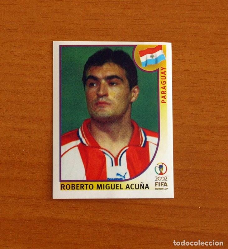 Football Stickers: Paraguay - N&ordm; 143 Roberto Miguel Acu&ntilde;a - Mundial Korea Jap&oacute;n 2002 - Editorial Panini - Nunca pegado