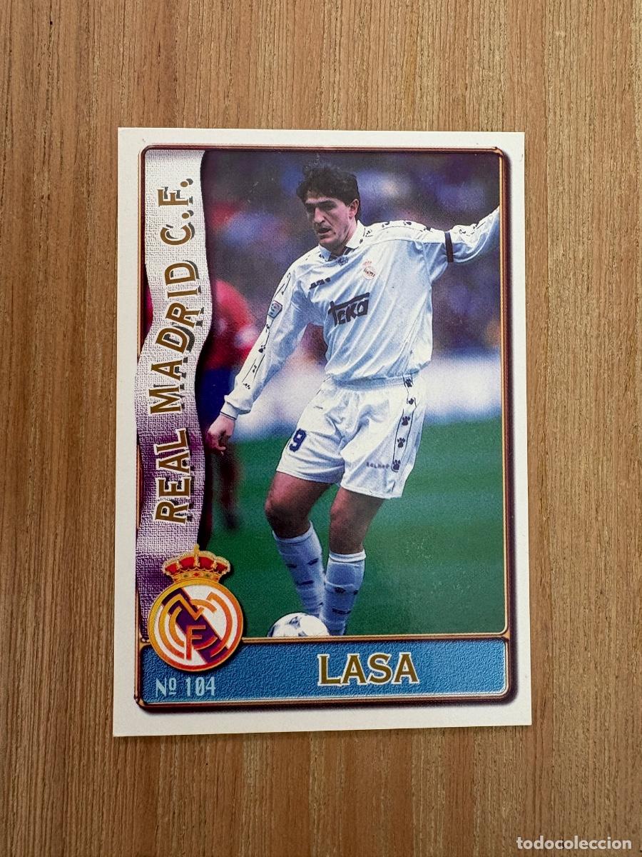 Football Stickers: 21. CROMO MUNDICROMO LASA N 104 REAL MADRID FICHAS LIGA 96-97 1996-97