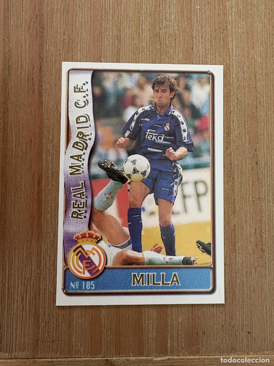 Football Stickers: 21. CROMO MUNDICROMO MILLA N 105 REAL MADRID FICHAS LIGA 96-97 1996-97
