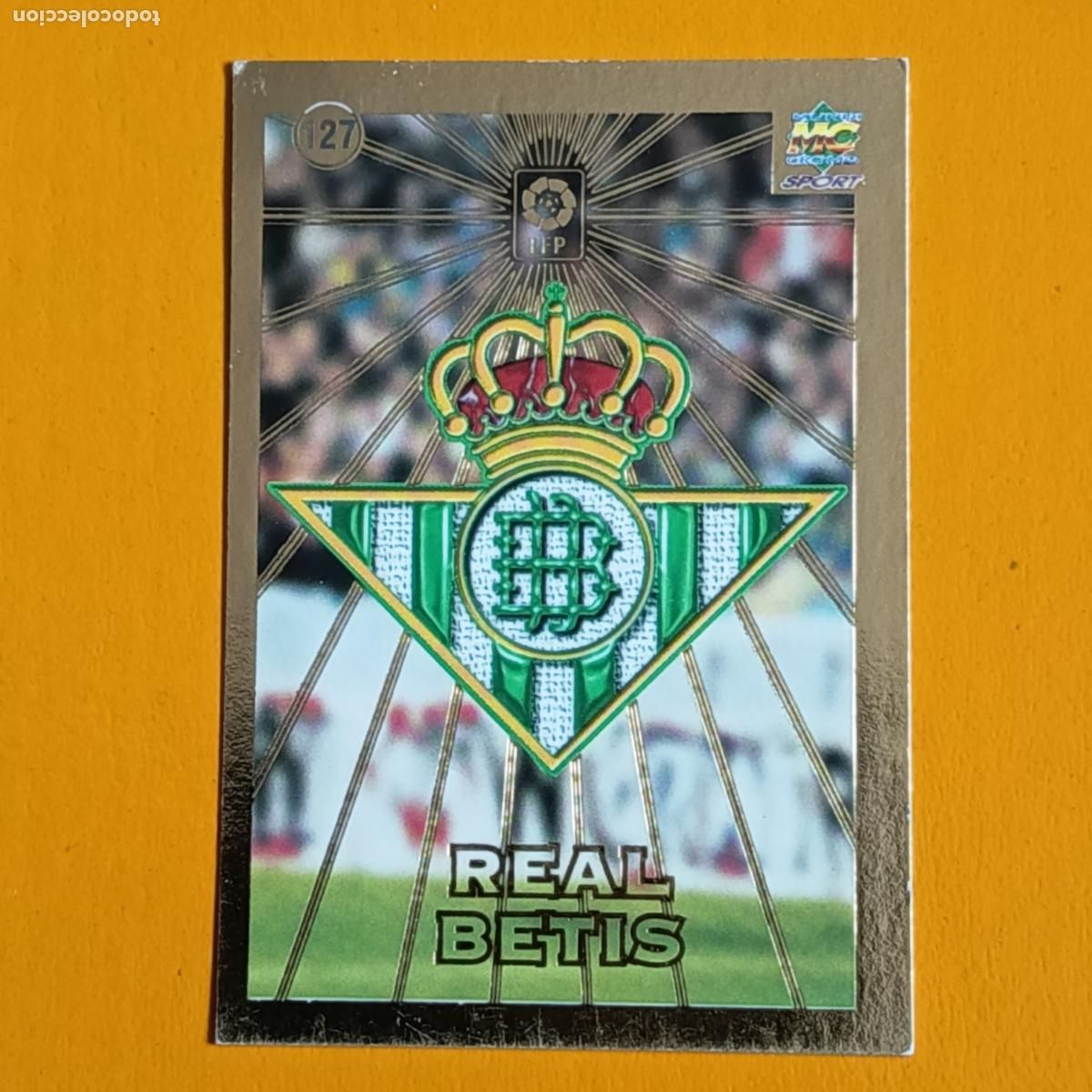 Cromos de F&uacute;tbol: 127 ESCUDO REAL BETIS. LAS FICHAS DE LA LIGA 98-99. MUNDICROMO