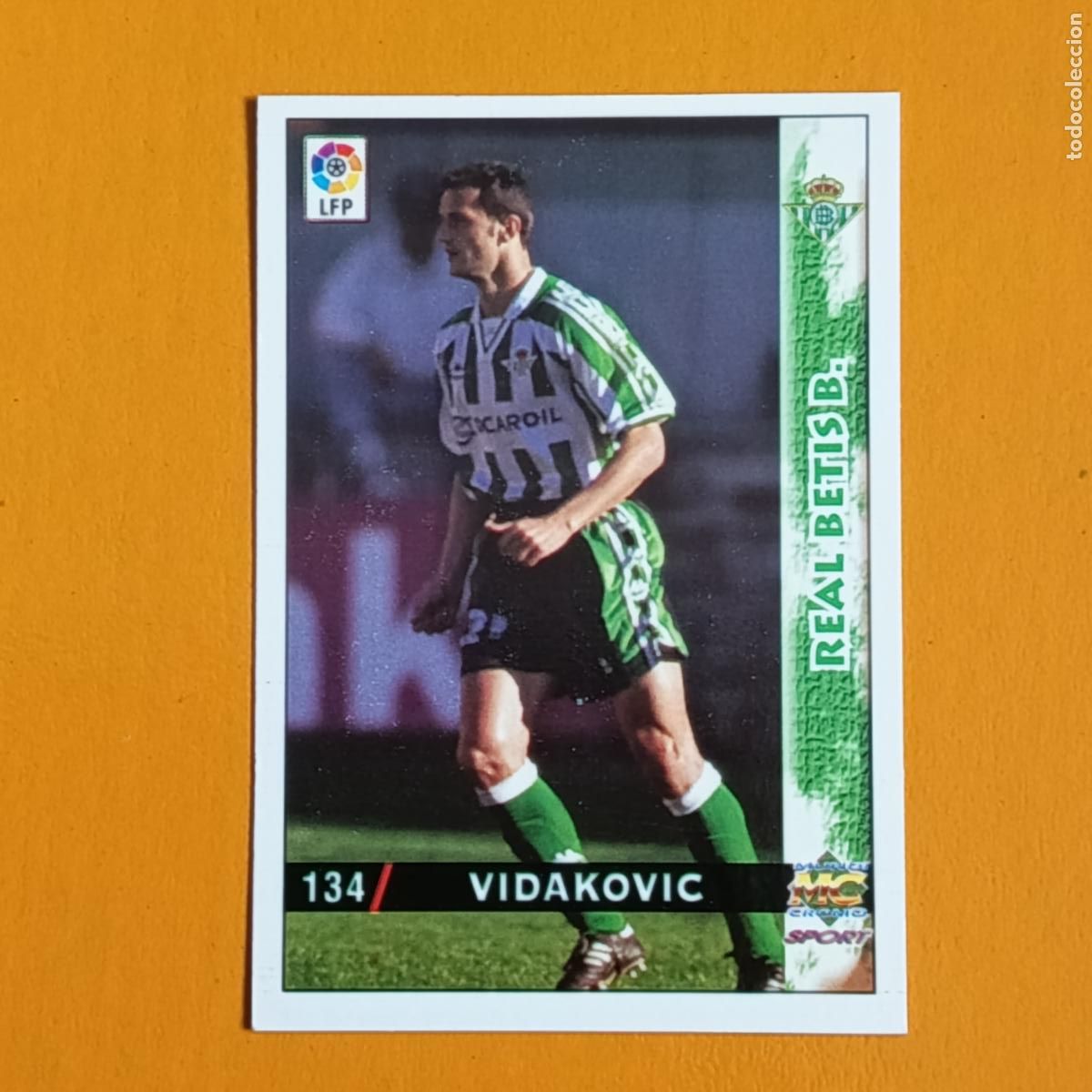Cromos de F&uacute;tbol: 134 VIDAKOVIC. REAL BETIS. LAS FICHAS DE LA LIGA 98-99. MUNDICROMO