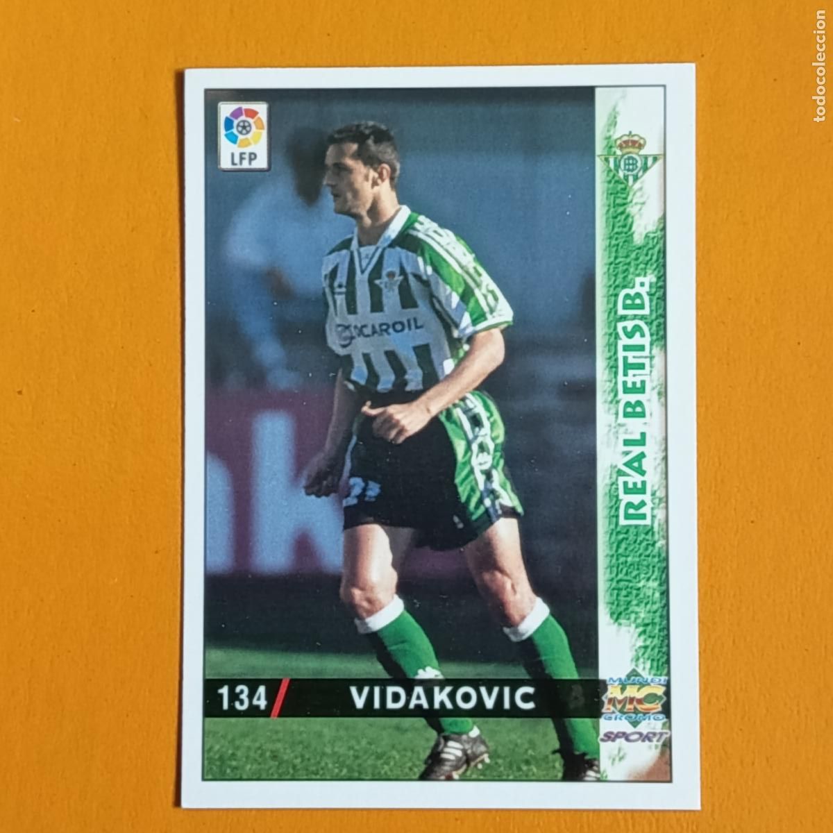 Cromos de F&uacute;tbol: 134 VIDAKOVIC. REAL BETIS. LAS FICHAS DE LA LIGA 98-99. MUNDICROMO