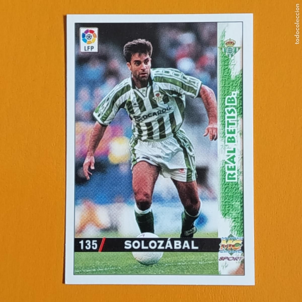 Fu&szlig;ball-Sticker: 135 SOLOZ&Aacute;BAL. REAL BETIS. LAS FICHAS DE LA LIGA 98-99. MUNDICROMO