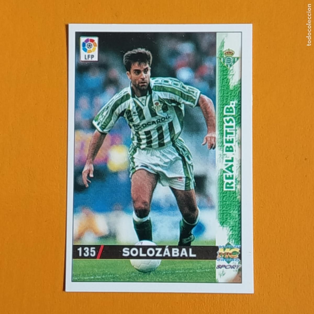 Figurine di Calcio: 135 SOLOZ&Aacute;BAL. REAL BETIS. LAS FICHAS DE LA LIGA 98-99. MUNDICROMO