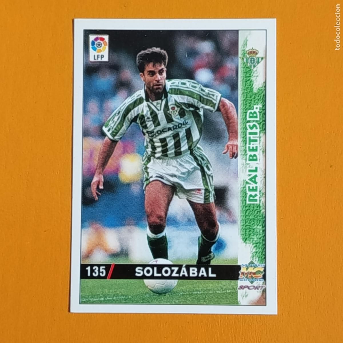 Figurine di Calcio: 135 SOLOZ&Aacute;BAL. REAL BETIS. LAS FICHAS DE LA LIGA 98-99. MUNDICROMO
