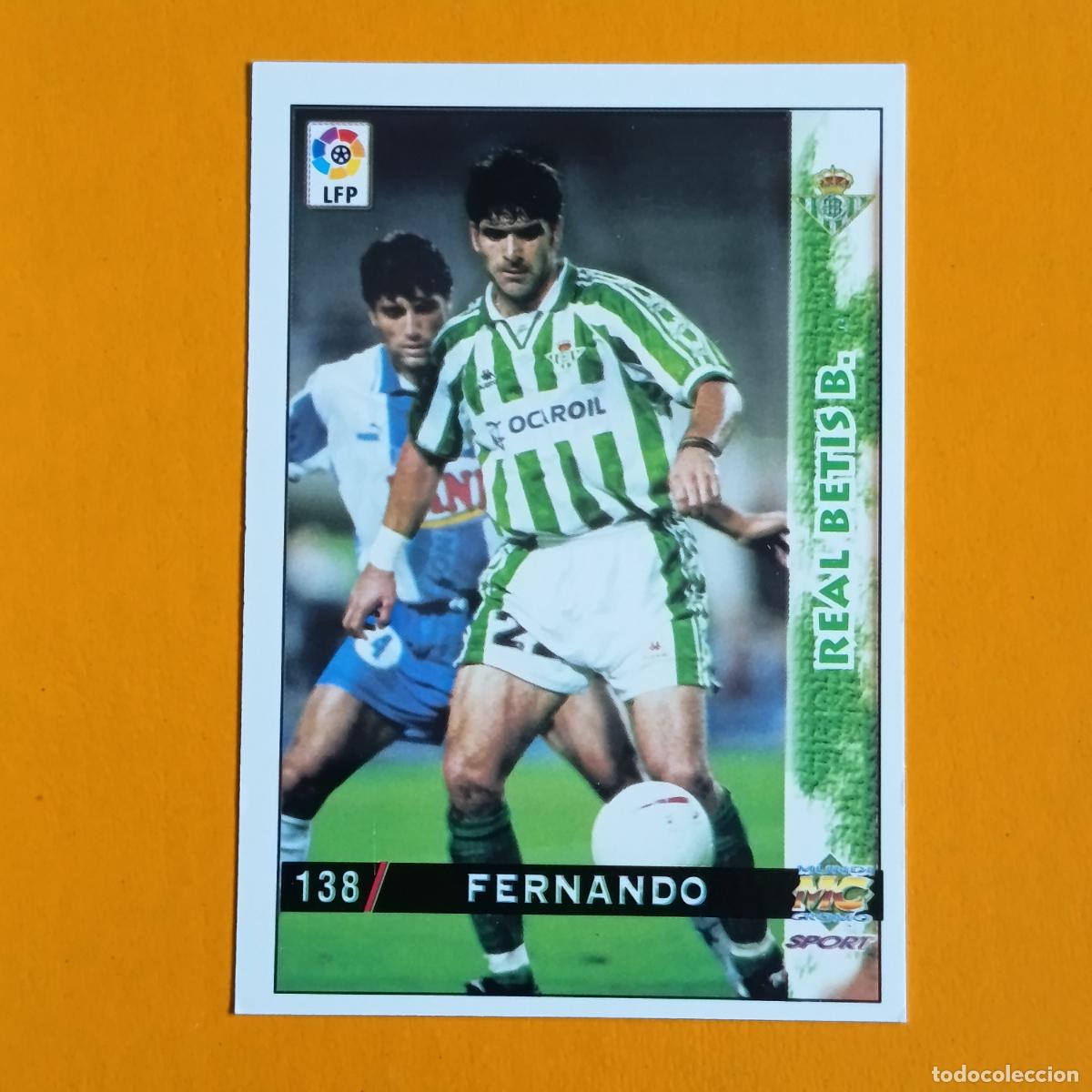 Cartes &agrave; collectionner de Football: 138 FERNANDO. REAL BETIS. LAS FICHAS DE LA LIGA 98-99. MUNDICROMO