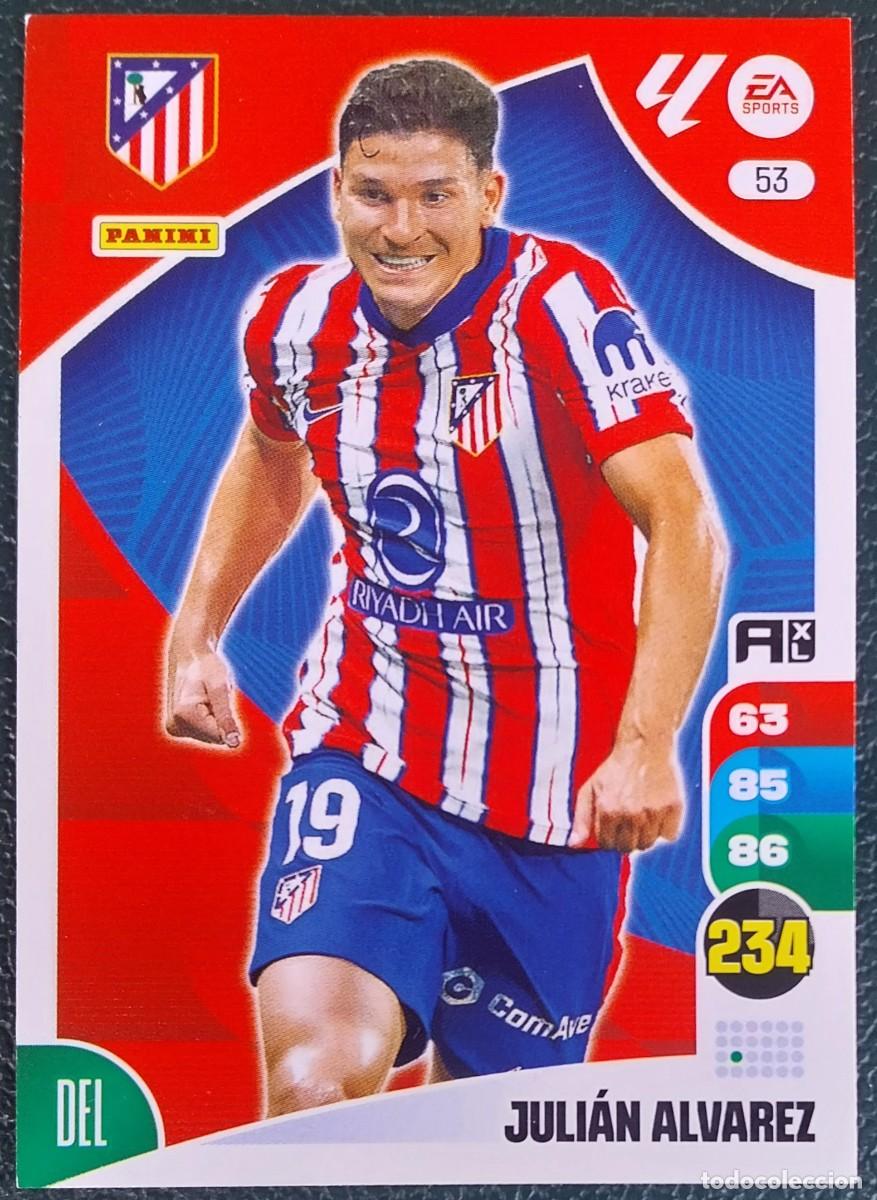 Cromos de F&uacute;tbol: 53 JULIAN ALVAREZ ATLETICO DE MADRID FICHAS ALBUM ADRENALYN XL 2024 2025 24 25