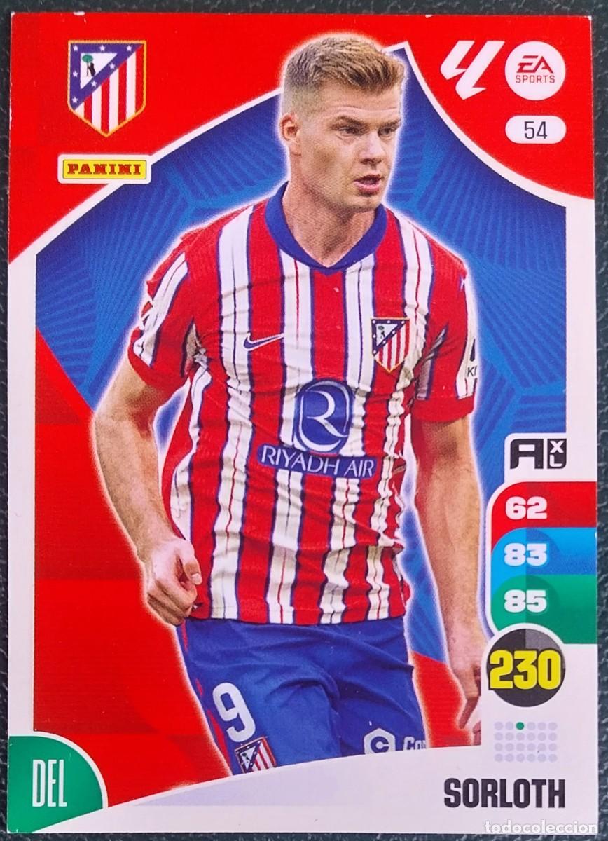 Cromos de F&uacute;tbol: 54 SORLOTH ATLETICO DE MADRID FICHAS ALBUM ADRENALYN XL 2024 2025 24 25