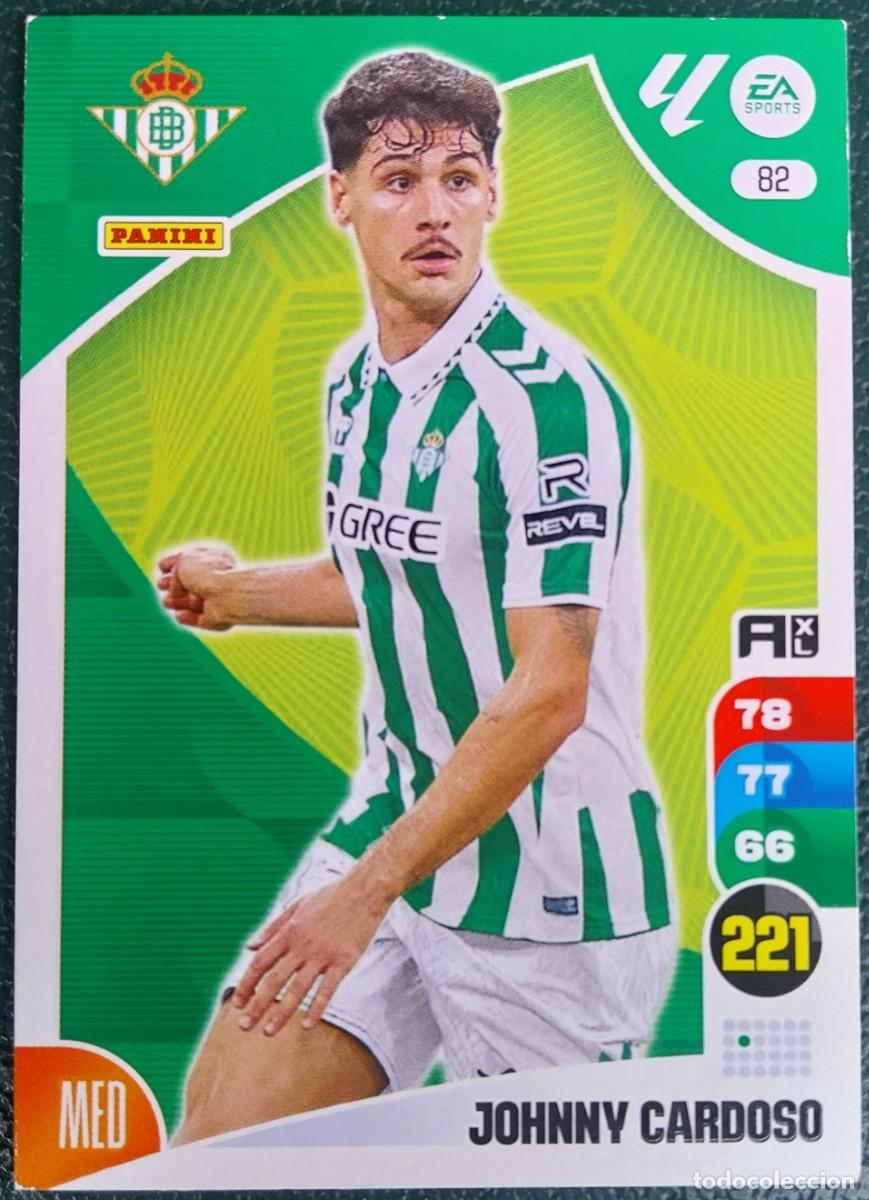 Cromos de F&uacute;tbol: 82 JOHNNY CARDOSO REAL BETIS FICHAS ALBUM ADRENALYN XL 2024 2025 24 25