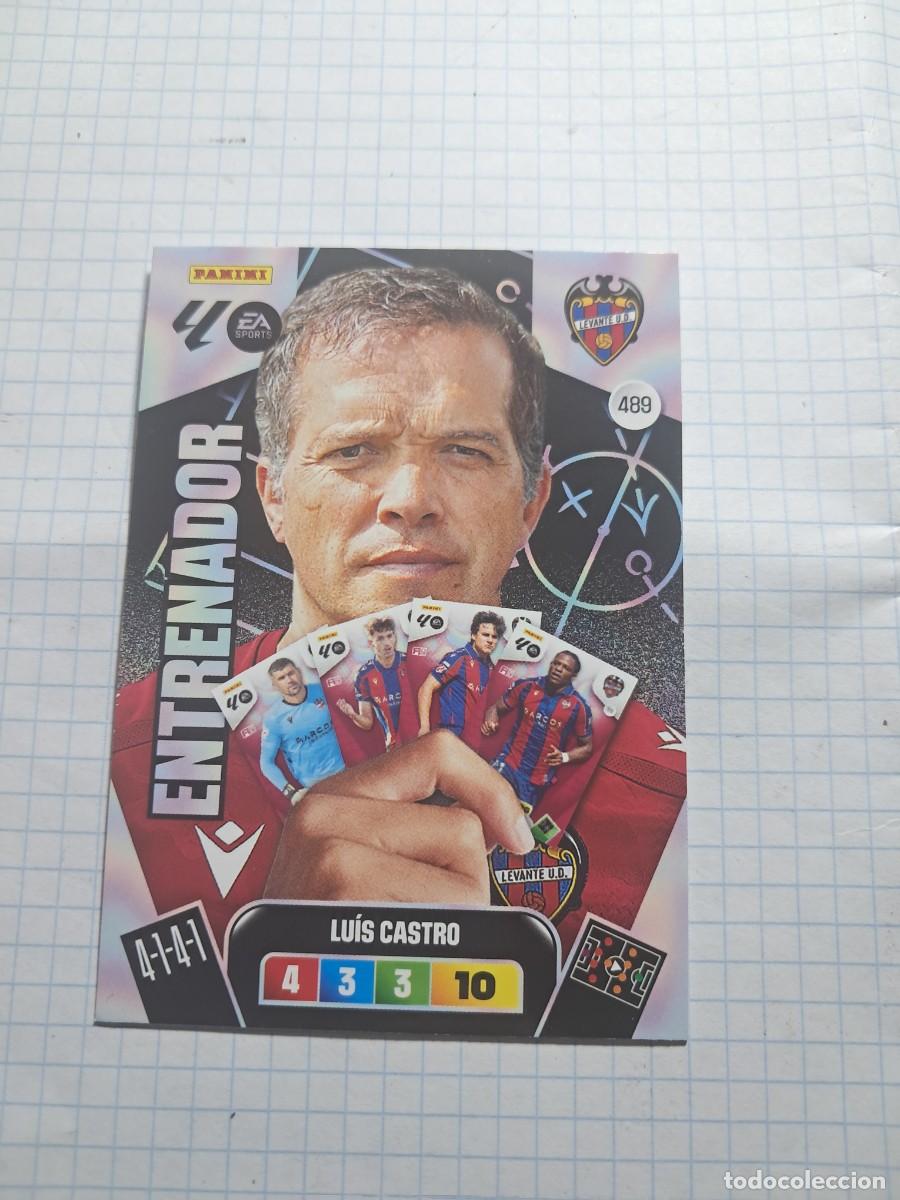 Cromos de F&uacute;tbol: CARD ADENALYN XL TEMPORADA 25/26: ENTRENADOR LEVANTE LUIS CASTRO, N&deg; 489