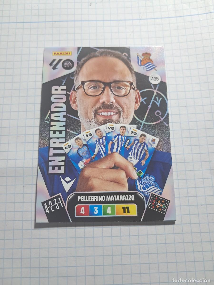 Cromos de F&uacute;tbol: CARD ADENALYN XL TEMPORADA 25/26: ENTRENADOR REAL SOCIEDAD PELEGRINO MATARAZZO, N&deg; 495