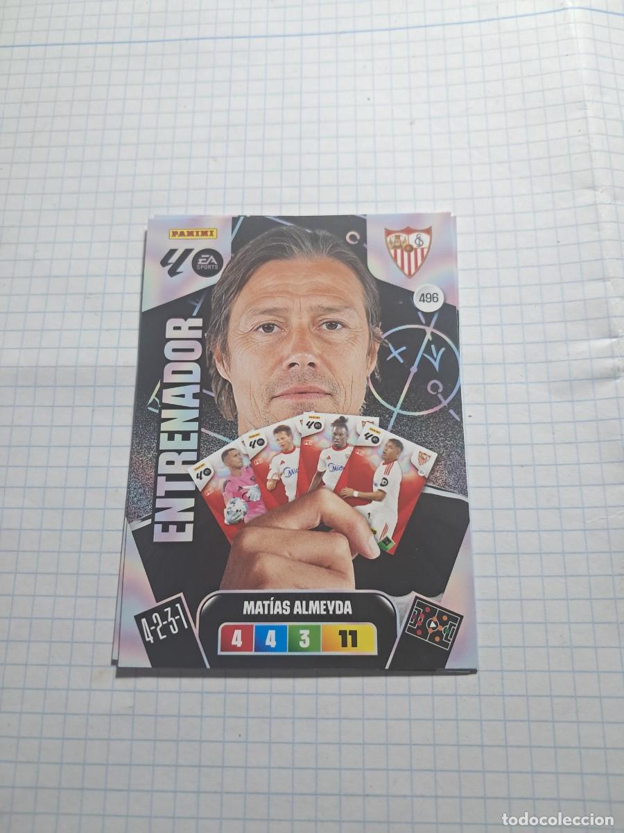 Cromos de F&uacute;tbol: CARD ADENALYN XL TEMPORADA 25/26: ENTRENADOR SEVILLA MATIAS ALMEYDA, N&deg; 496