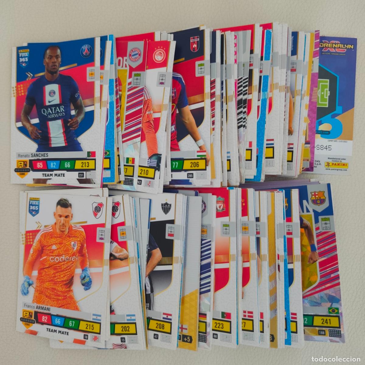 Cromos de F&uacute;tbol: Lote Fifa 365 2022/23 Adrenalyn xl con 201 cards cartas