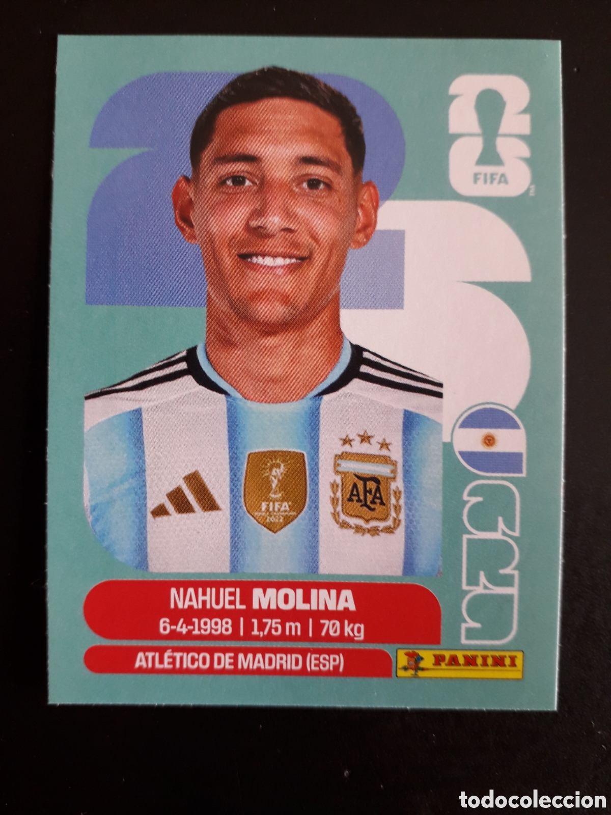 Figurine di Calcio: NAHUEL MOLINA ARGENTINA ARG 3 MUNDIAL F&Uacute;TBOL 2026 FIFA WORLD CUP PANINI SIN PEGAR PEDIDO M&Iacute;NIMO 3&euro;.