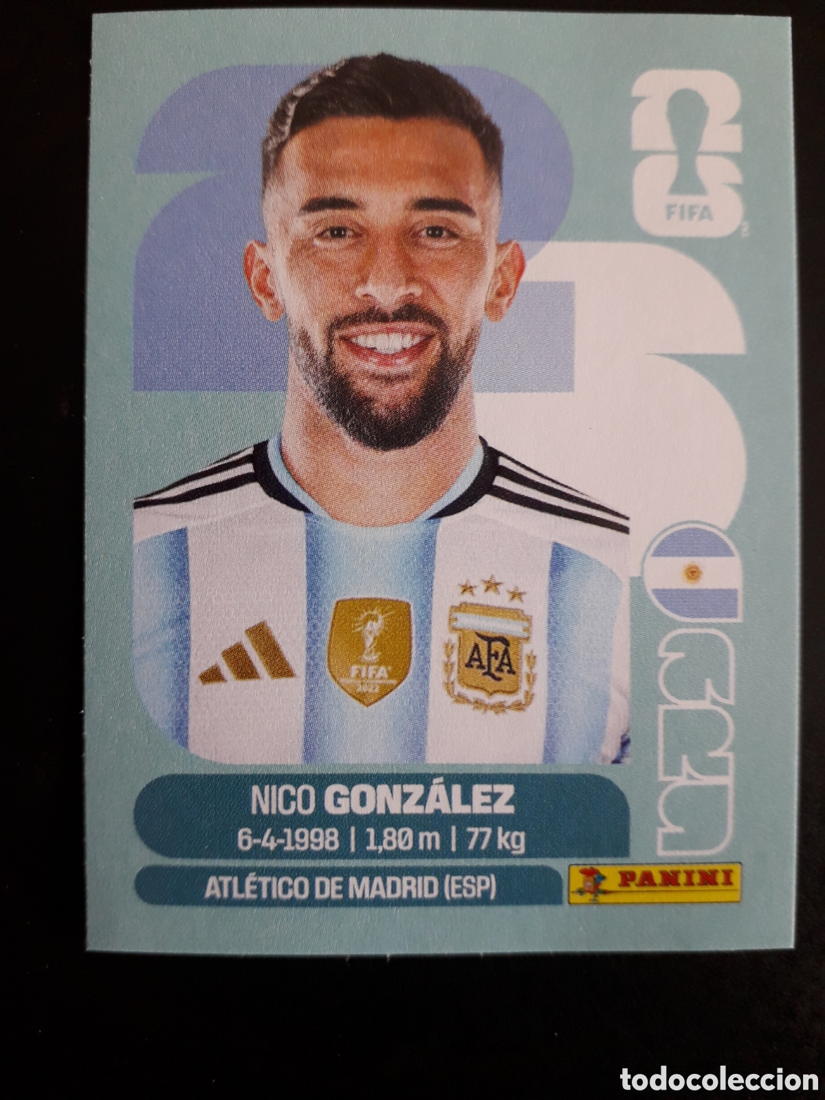 Cromos de F&uacute;tbol: NICO GONZ&Aacute;LEZ ARGENTINA ARG 16 MUNDIAL F&Uacute;TBOL 2026 FIFA WORLD CUP PANINI SIN PEGAR PEDIDO M&Iacute;NIMO 3&euro;.