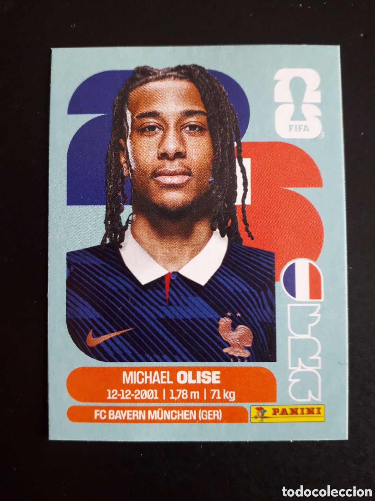 Cromos de F&uacute;tbol: OLISE FRANCIA FRA 14 MUNDIAL F&Uacute;TBOL 2026 FIFA WORLD CUP PANINI SIN PEGAR PEDIDO M&Iacute;NIMO 3&euro;