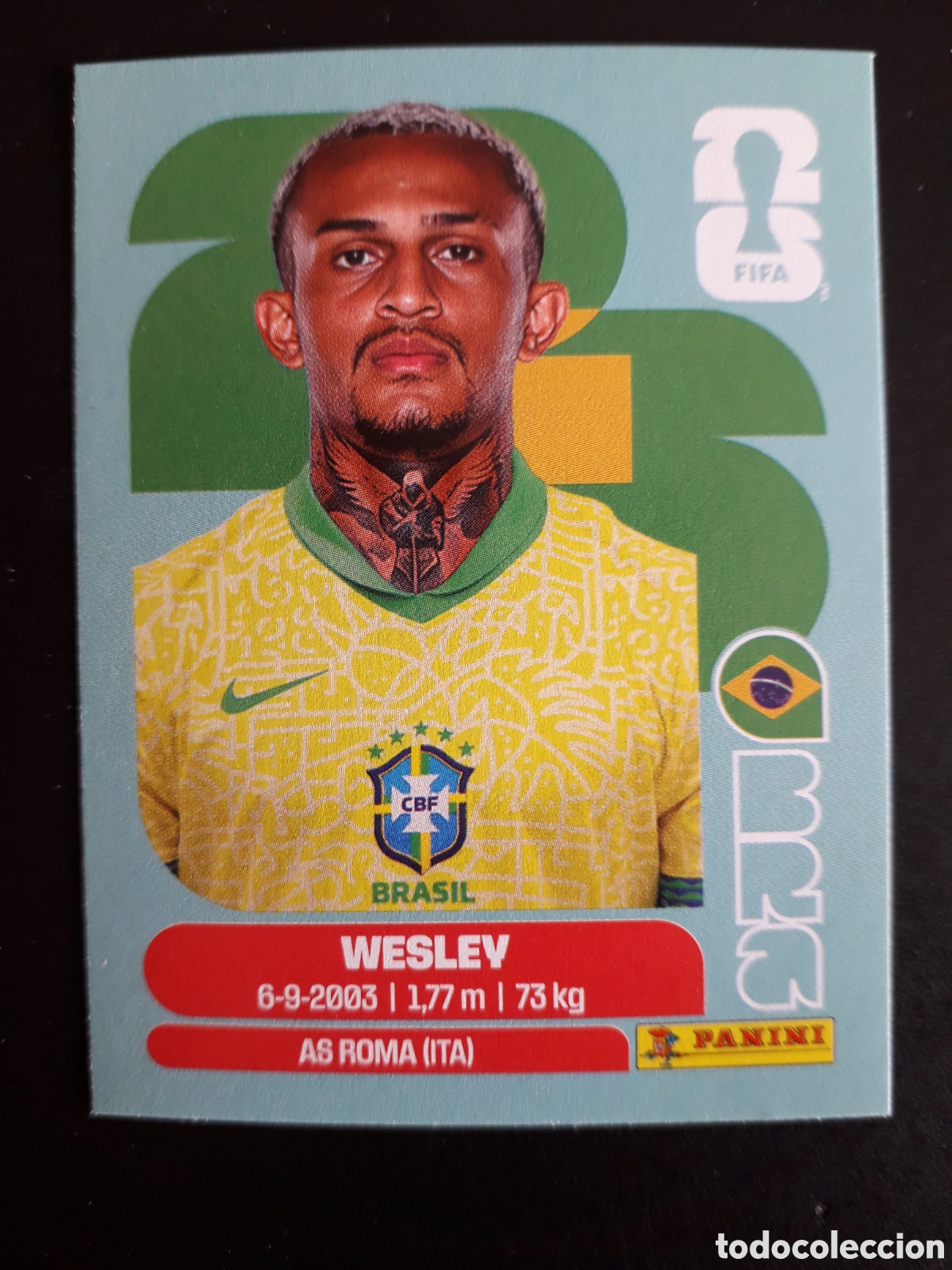 Cromos de F&uacute;tbol: WESLEY BRASIL BRA 8 MUNDIAL F&Uacute;TBOL 2026 FIFA WORLD CUP PANINI SIN PEGAR PEDIDO M&Iacute;NIMO 3&euro;