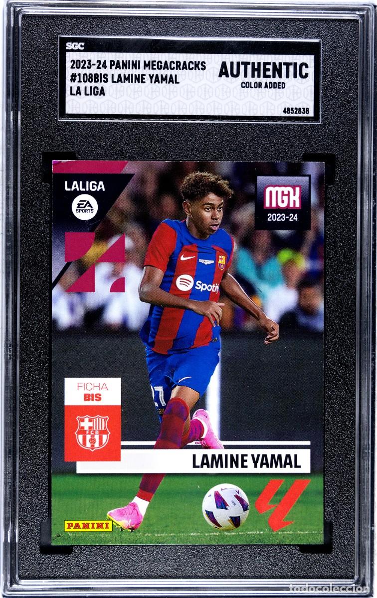 Cromos de F&uacute;tbol: LAMINE YAMAL ROOKIE FC BARCELONA PANINI MEGACRACKS 108 BIS SGC