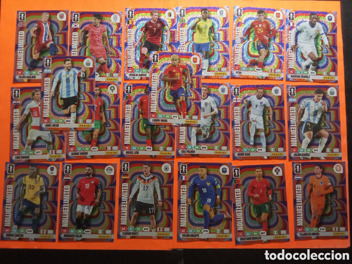 Cromos de F&uacute;tbol: LOTE 20 EDICI&Oacute;N LIMITADA FIFA WORLD CUP 26 MUNDIAL 2026 YAMAL MESSI RONALDO MBAPPE...