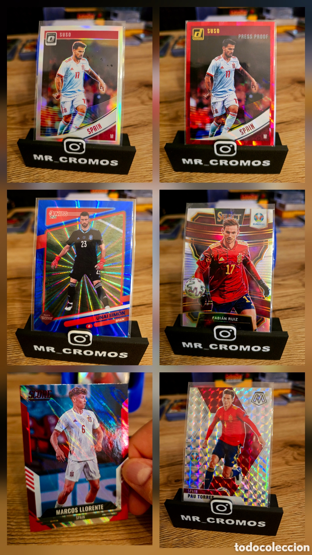 Cromos de F&uacute;tbol: Lote 6 cards panini select, donruss y mosaic