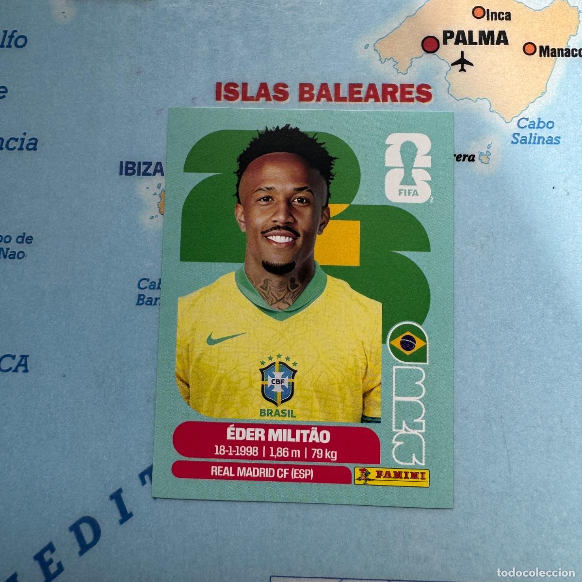Cromos de F&uacute;tbol: Militao numero 5 de Brasil cromo panini Mundial Fifa World Cup 2026