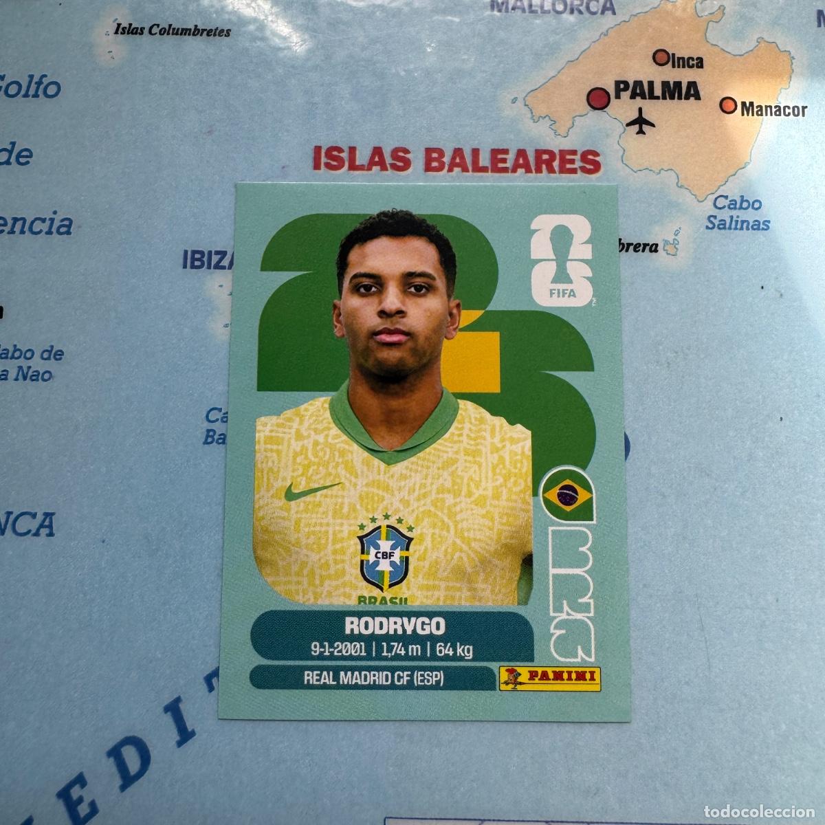 Football Stickers: Rodrygo n&uacute;mero 15 de Brasil cromo panini Mundial Fifa World Cup 2026
