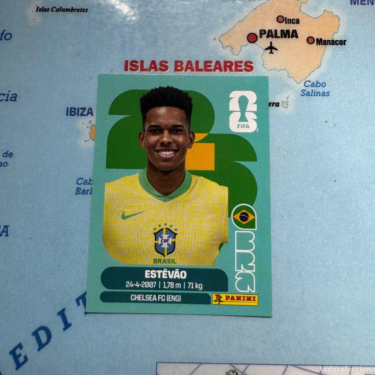 Cromos de F&uacute;tbol: Estevao n&uacute;mero 20 de Brasil cromo panini Mundial Fifa World Cup 2026