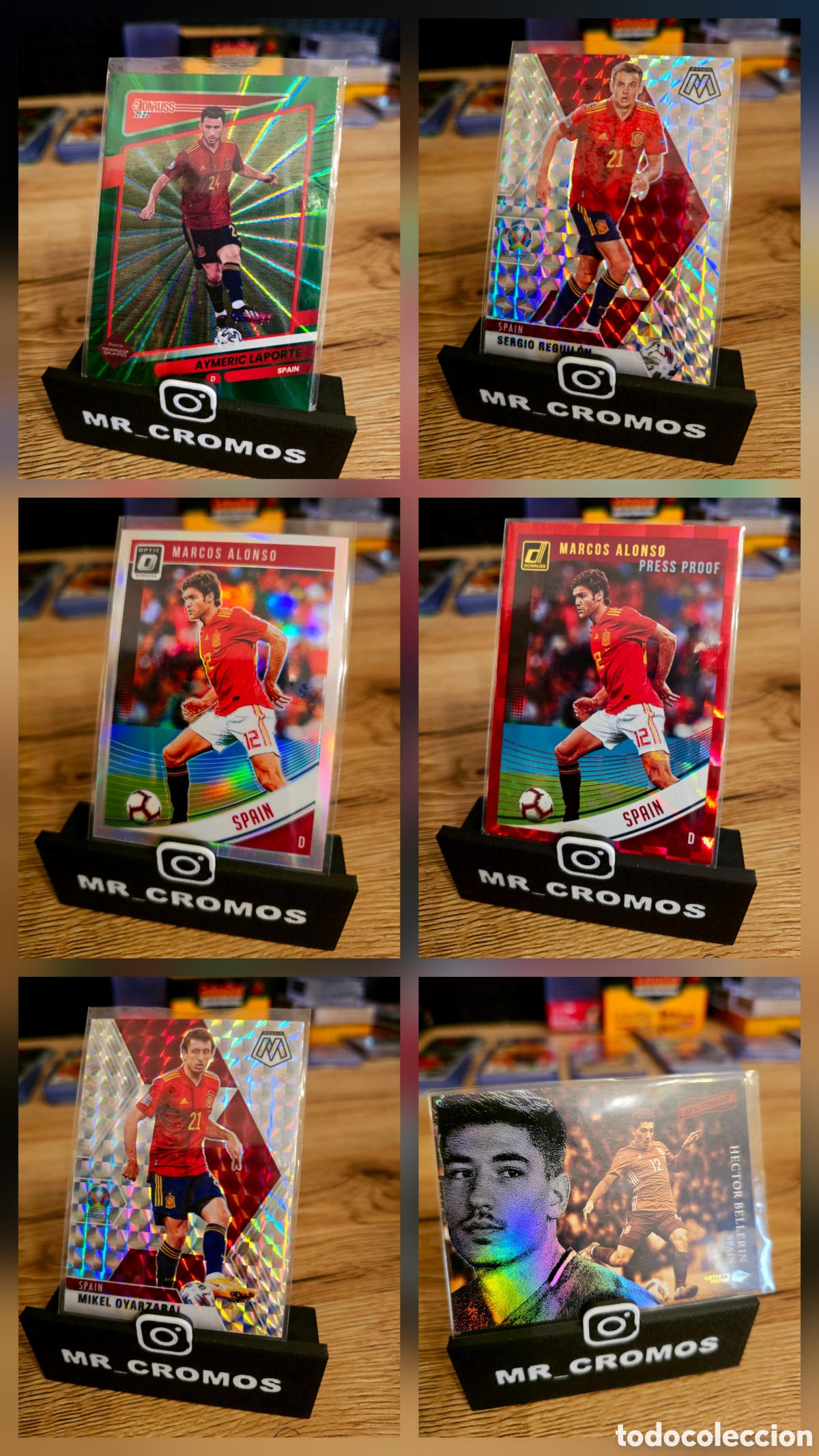 Football Stickers: Lote 6 cards panini donruss y mosaic