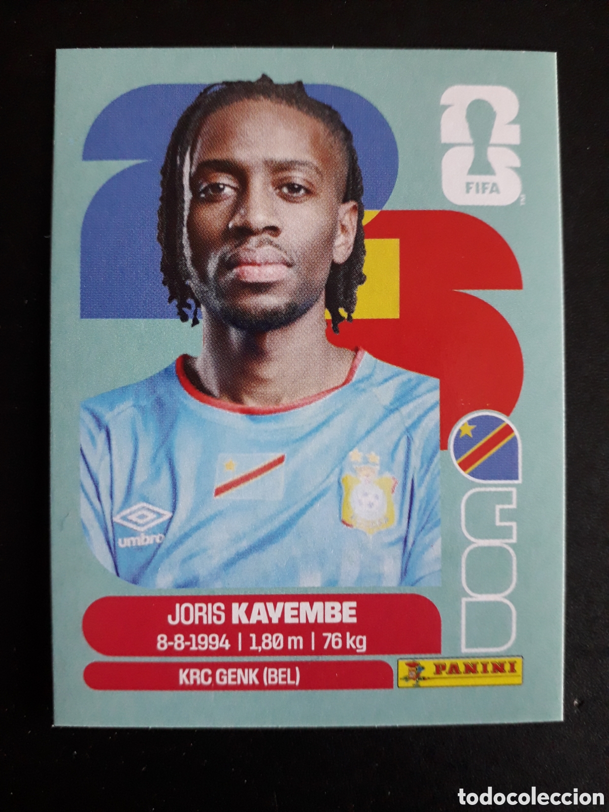 Fu&szlig;ball-Sticker: JORIS KAVEMBE CONGO COD 7 MUNDIAL F&Uacute;TBOL 2026 FIFA WORLD CUP PANINI SIN PEGAR PEDIDO M&Iacute;NIMO 3&euro;
