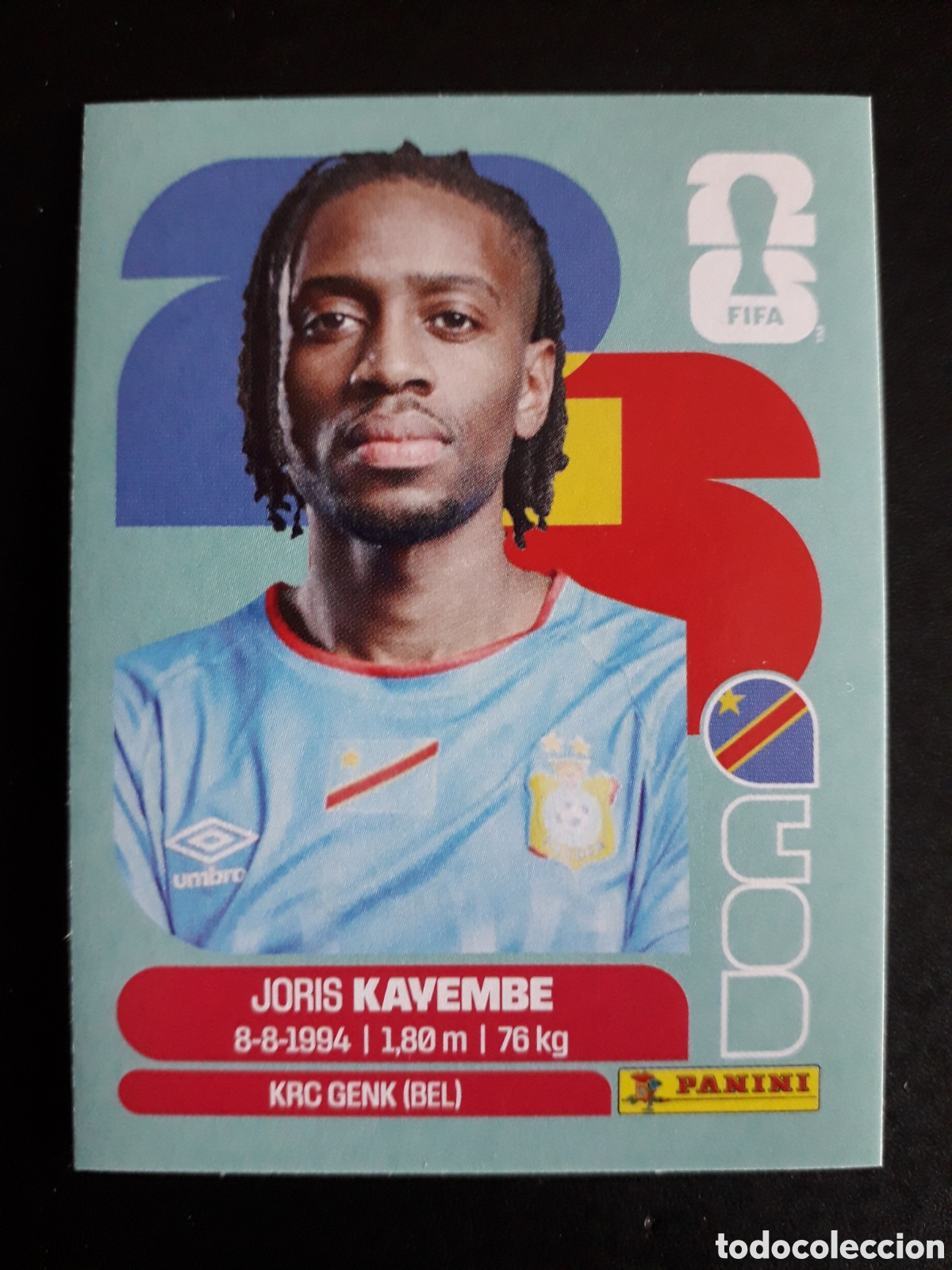Fu&szlig;ball-Sticker: JORIS KAVEMBE CONGO COD 7 MUNDIAL F&Uacute;TBOL 2026 FIFA WORLD CUP PANINI SIN PEGAR PEDIDO M&Iacute;NIMO 3&euro;
