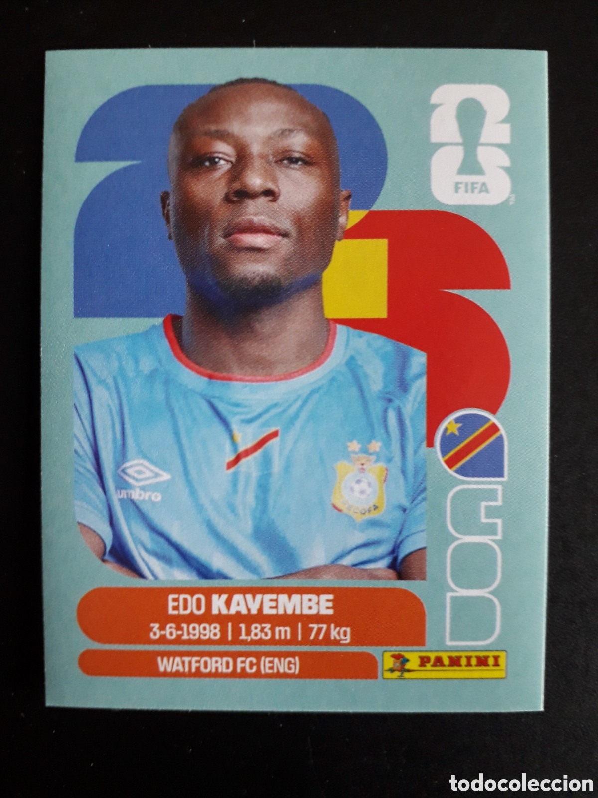 Fu&szlig;ball-Sticker: EDO KAVEMBE CONGO COD 10 MUNDIAL F&Uacute;TBOL 2026 FIFA WORLD CUP PANINI SIN PEGAR PEDIDO M&Iacute;NIMO 3&euro;.