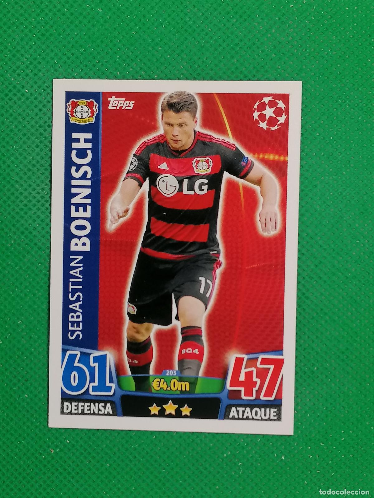 Cromos de F&uacute;tbol: 203 SEBASTIAN BOENISCH BAYER LEVERKUSEN ⚽ TOPPS MATCH ATTAX CHAMPIONS 2015 2016 15 16 ⚽