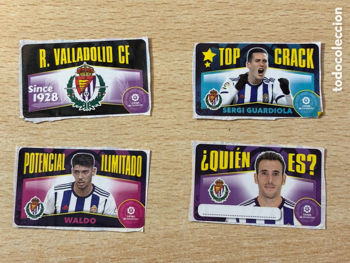 Fu&szlig;ball-Sticker: Lote cromos chicle Real Valladolid Ediciones Este 2020-21 nuevos