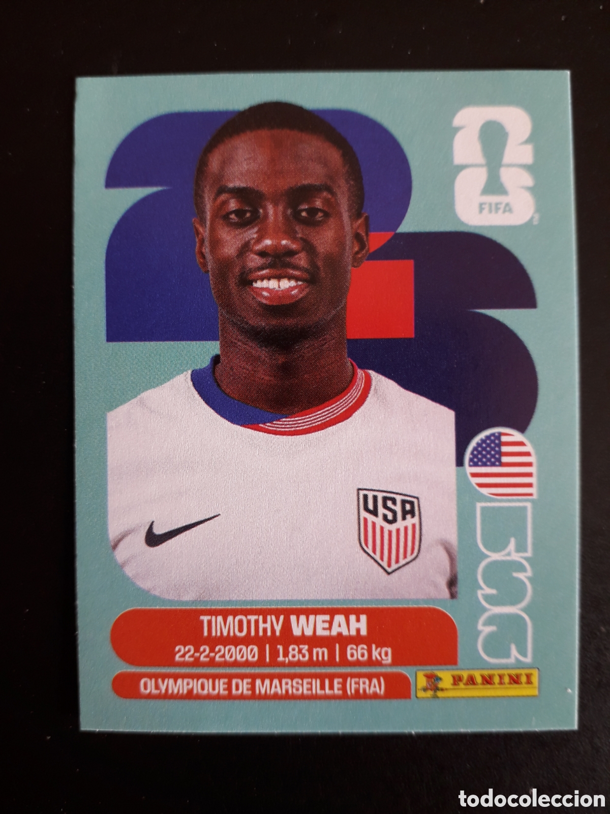 Cromos de F&uacute;tbol: WEAH ESTADOS UNIDOS USA 12 MUNDIAL F&Uacute;TBOL 2026 FIFA WORLD CUP PANINI SIN PEGAR PEDIDO M&Iacute;NIMO 3&euro;