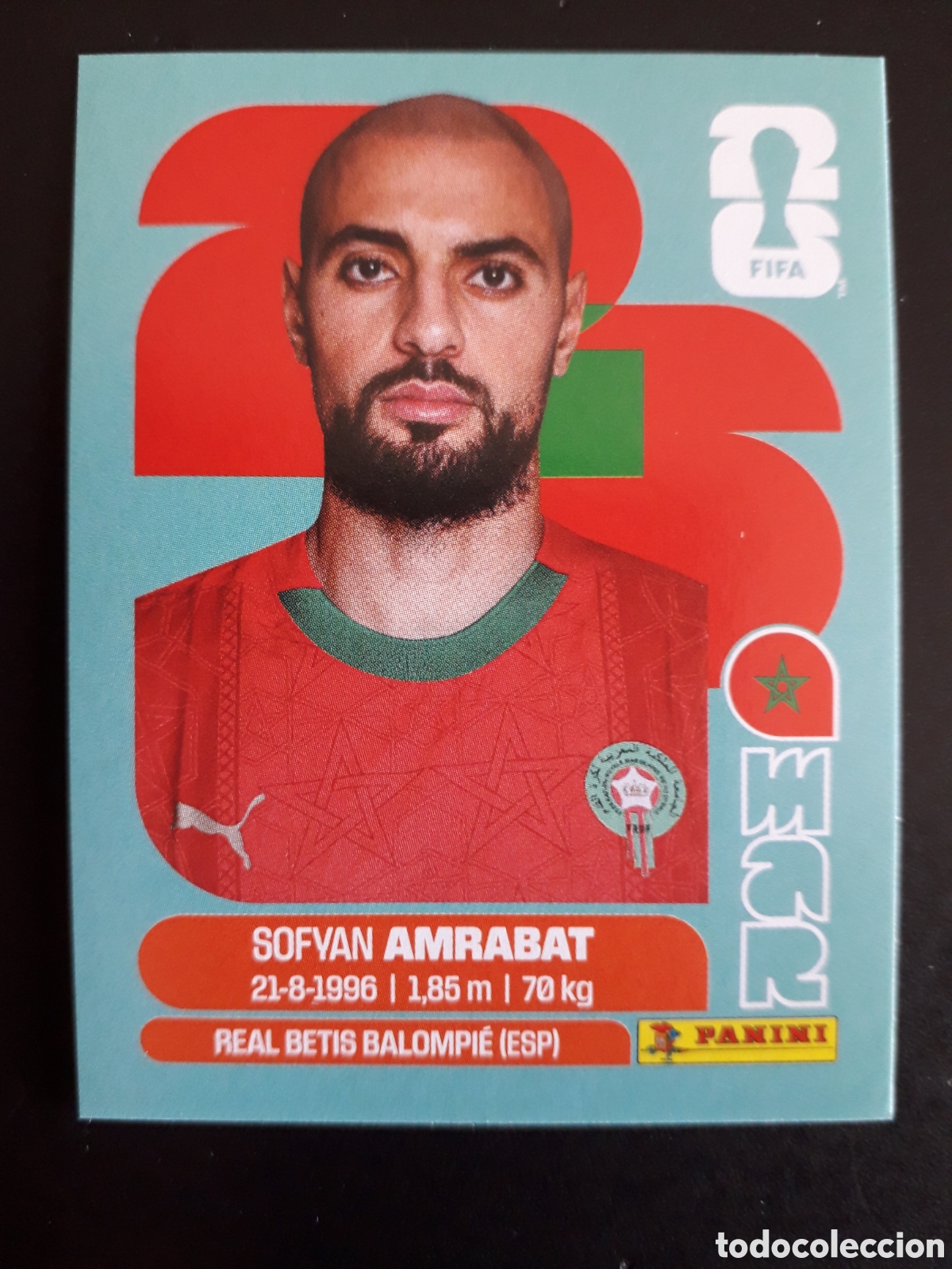 Cromos de F&uacute;tbol: AMRABAT MARRUECOS MAR 10 MUNDIAL F&Uacute;TBOL 2026 FIFA WORLD CUP PANINI SIN PEGAR PEDIDO M&Iacute;NIMO 3&euro;