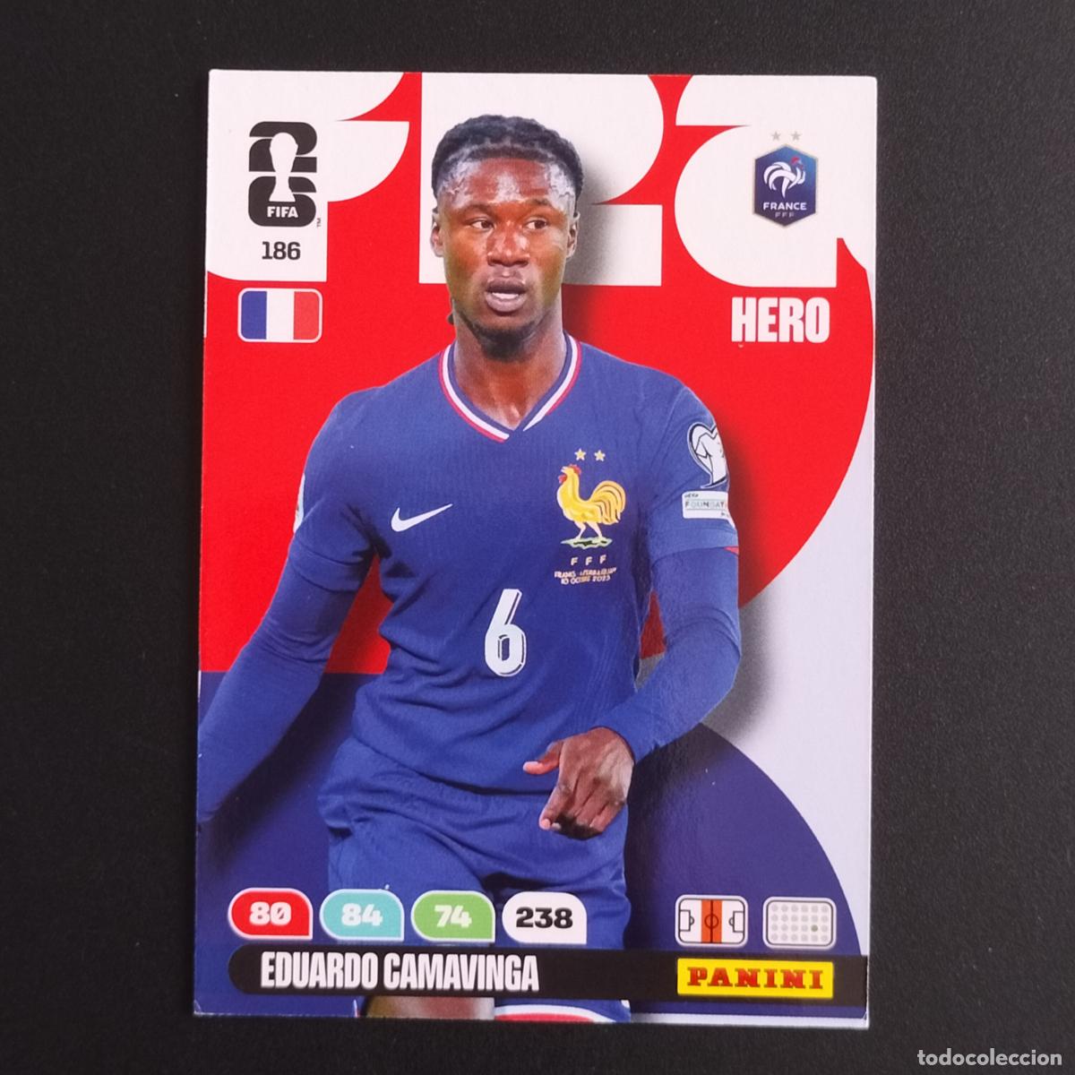 Football Stickers: 186 EDUARDO CAMAVINGA FRANCIA CROMOS ADRENALYN XL MUNDIAL 26 2026 FIFA WORLD CUP PANINI
