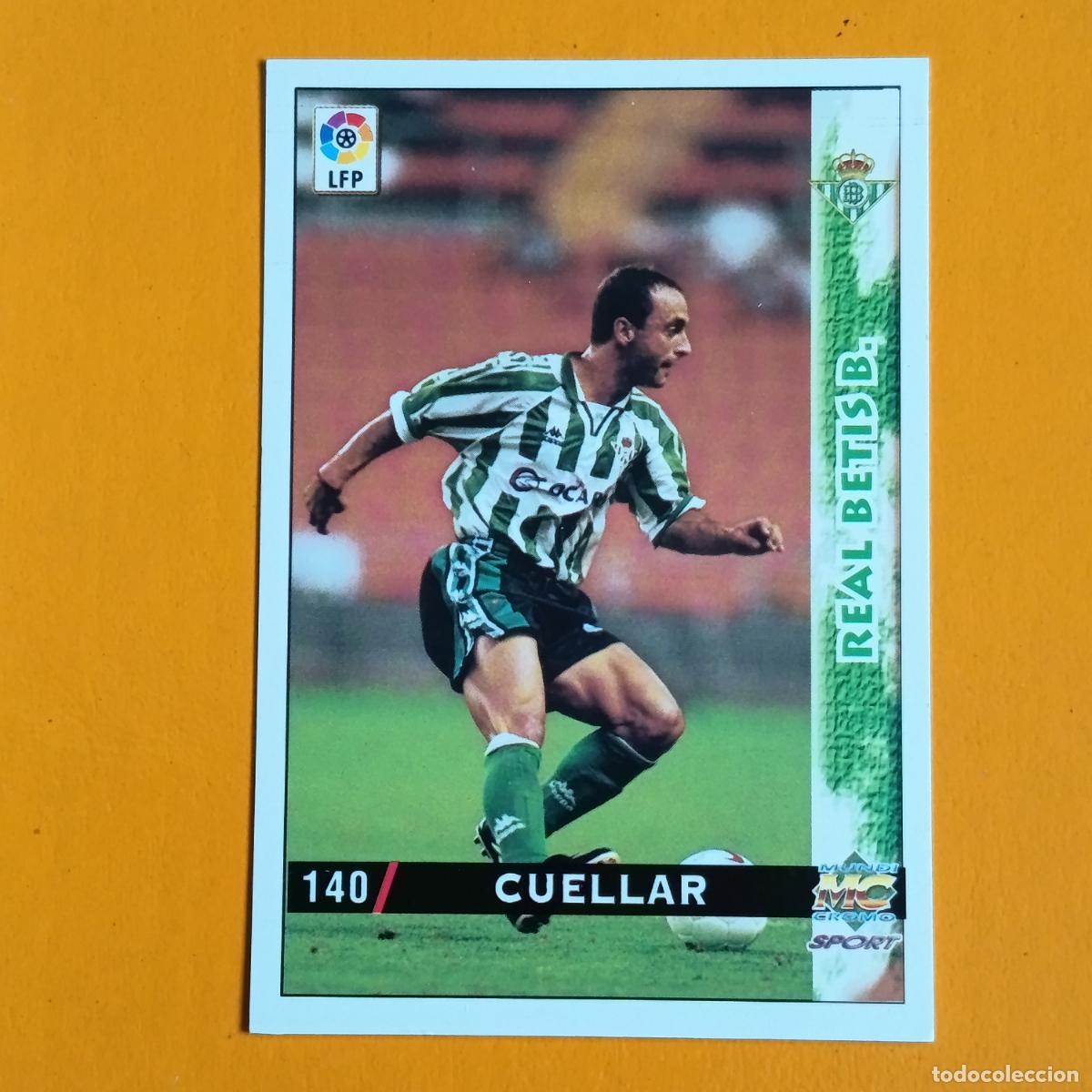 Football Stickers: 140 CU&Eacute;LLAR. REAL BETIS. LAS FICHAS DE LA LIGA 98-99. MUNDICROMO