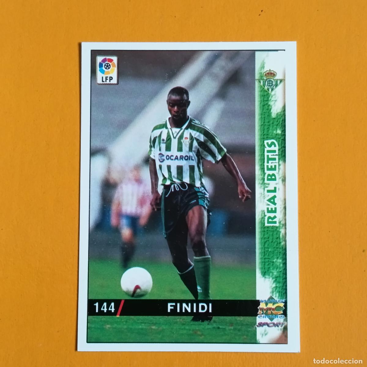 Fu&szlig;ball-Sticker: 144 FINIDI. REAL BETIS. LAS FICHAS DE LA LIGA 98-99. MUNDICROMO