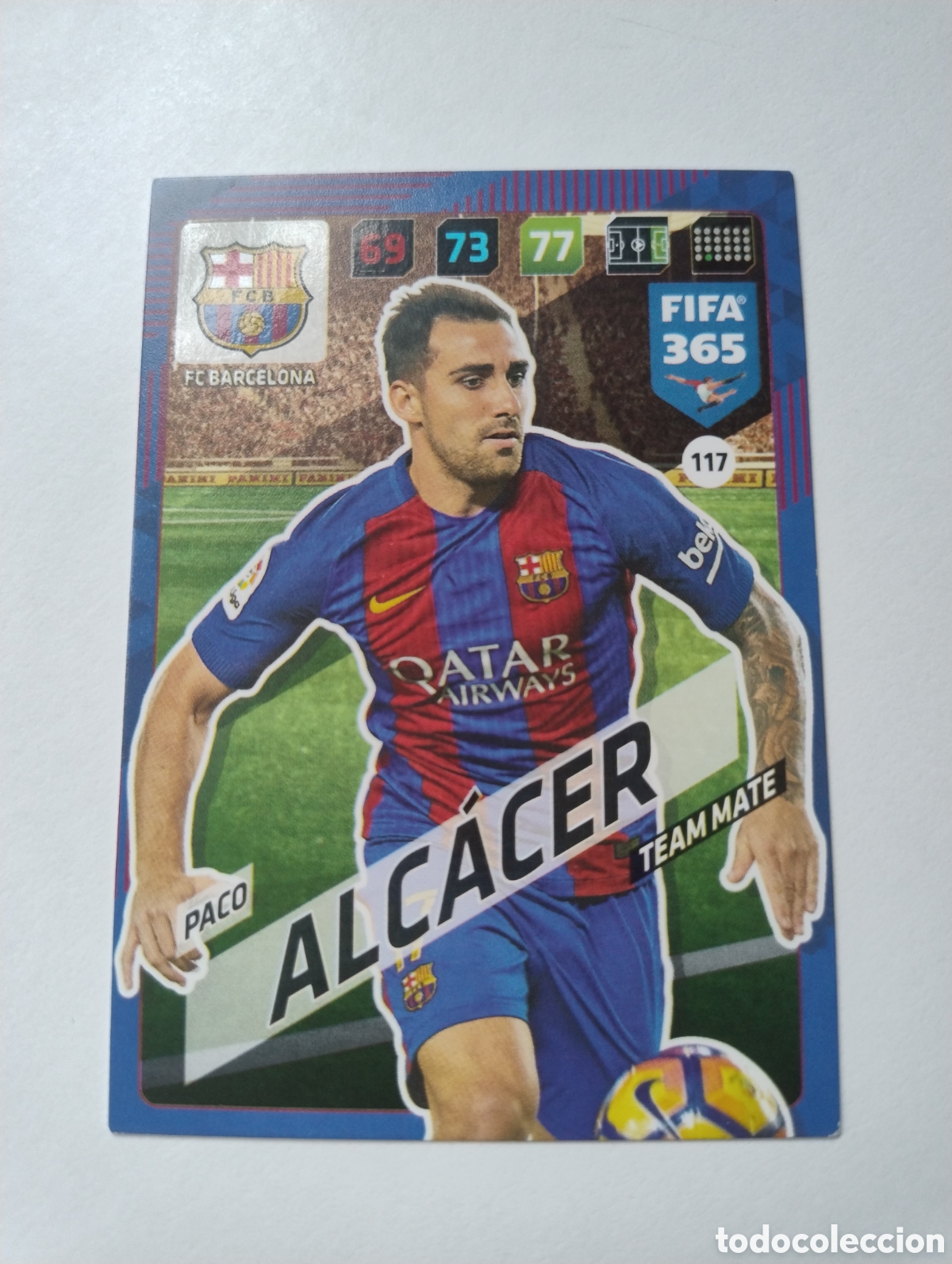 Cromos de F&uacute;tbol: 117 - Paco Alcacer - Barcelona - Adrenalyn XL FIFA 365 2018
