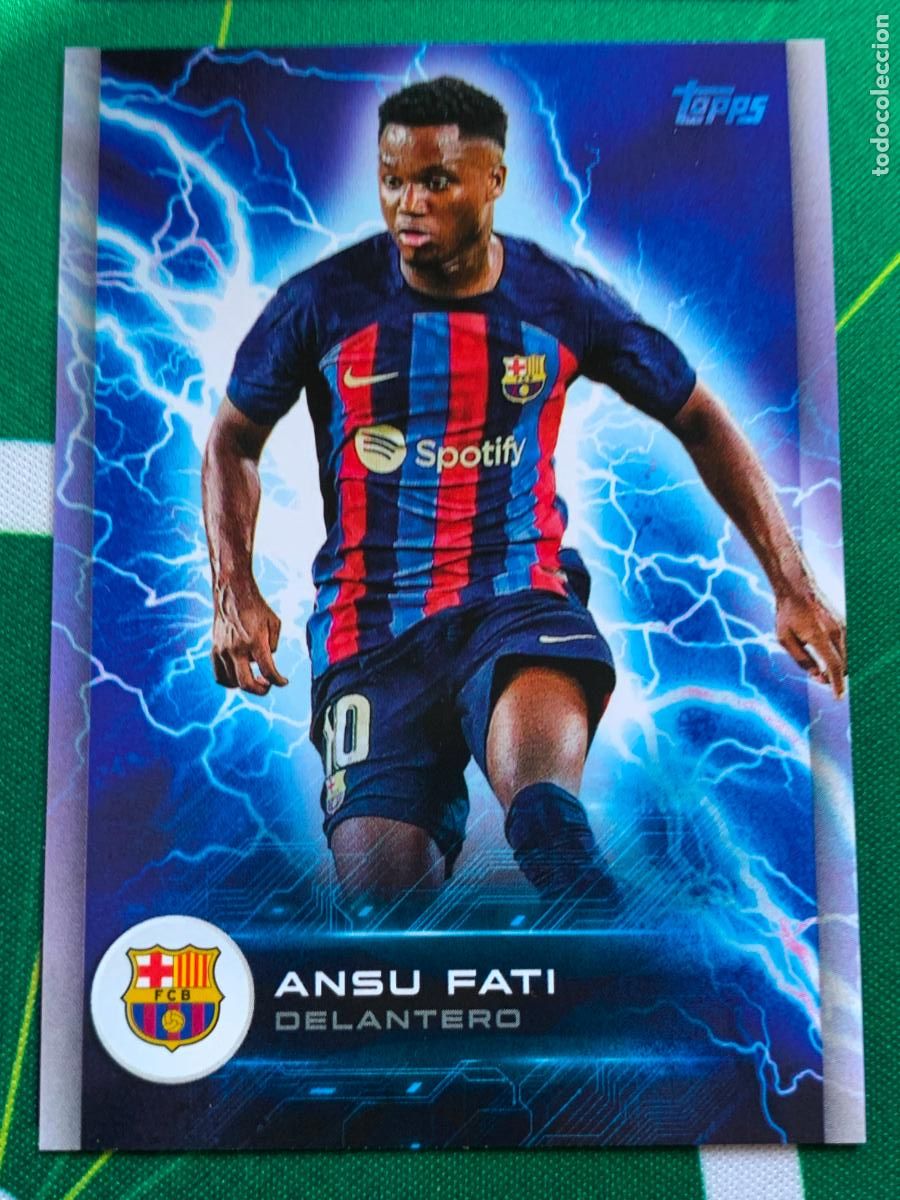 Football Stickers: BAS-2 Ansu Fati FC Barcelona Super Electric Topps BAR&Ccedil;A Fan Set 2022 2023 22 23