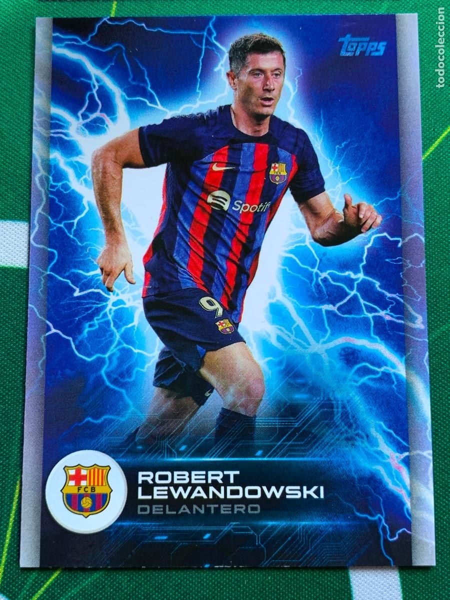 Football Stickers: BAS-1 Robert Lewandowski FC Barcelona Super Electric Topps BAR&Ccedil;A Fan Set 2022 2023 22 23
