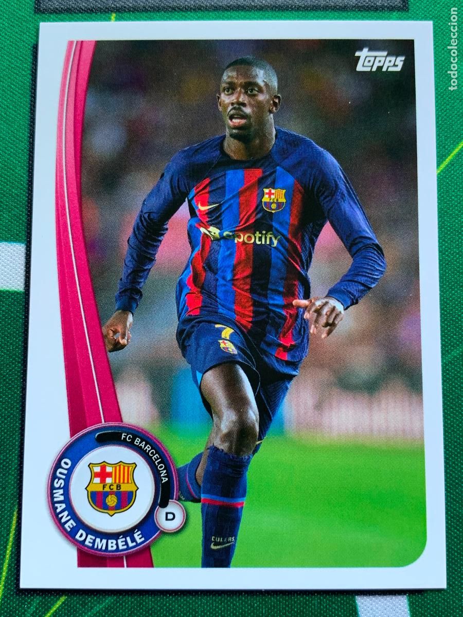 Cromos de F&uacute;tbol: BA-4 Ousmane Demb&eacute;l&eacute; FC Barcelona Base card Topps BAR&Ccedil;A Fan Set 2022 2023 22 23