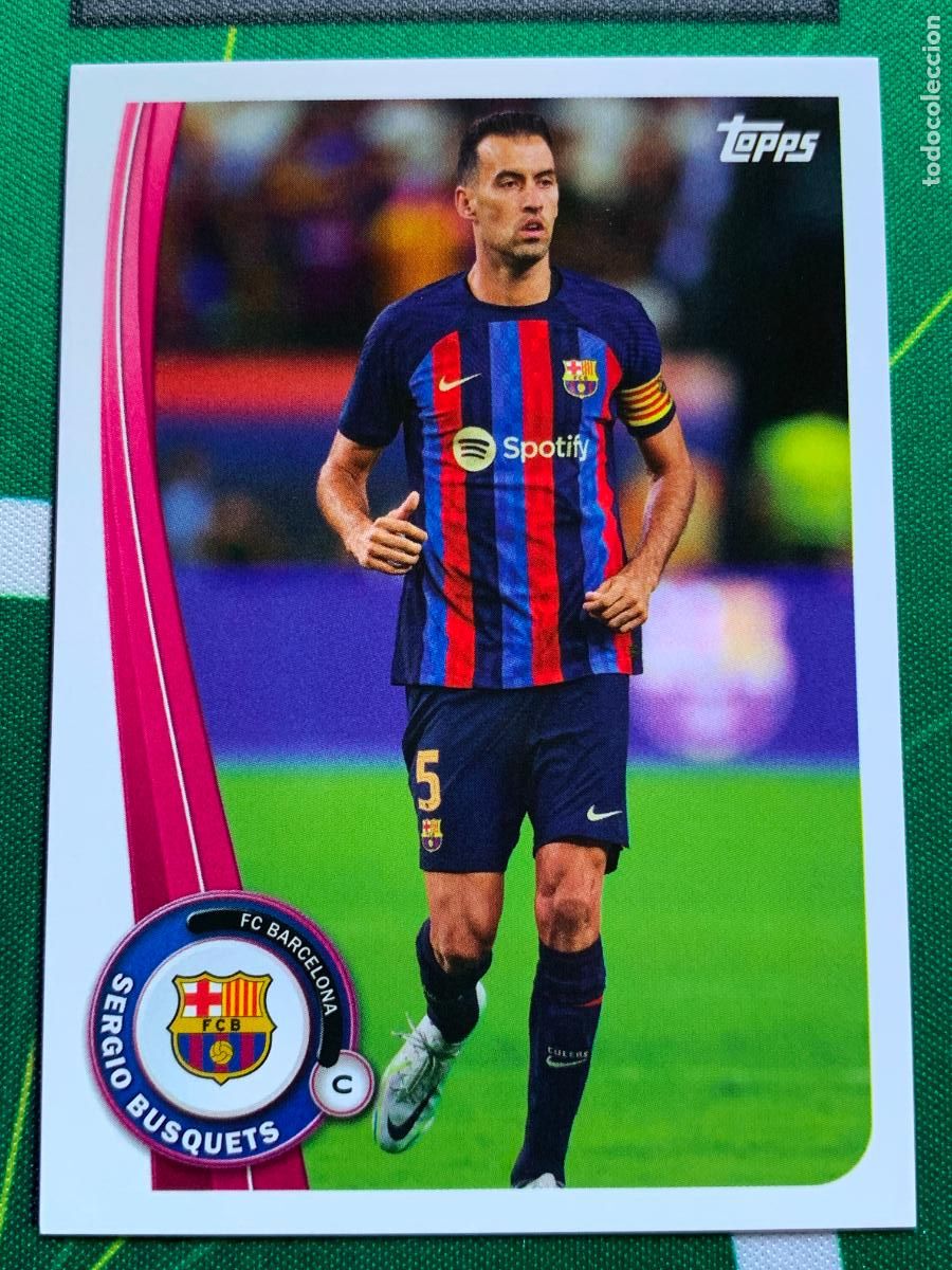 Cromos de F&uacute;tbol: BA-11 Sergio Busquets FC Barcelona Base card Topps BAR&Ccedil;A Fan Set 2022 2023 22 23